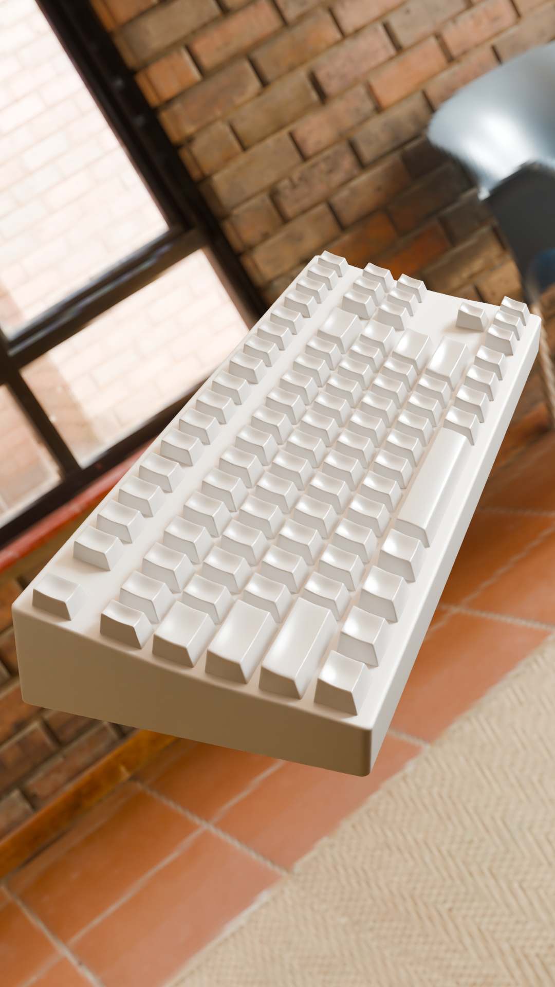 A 3D render of a Keyboard